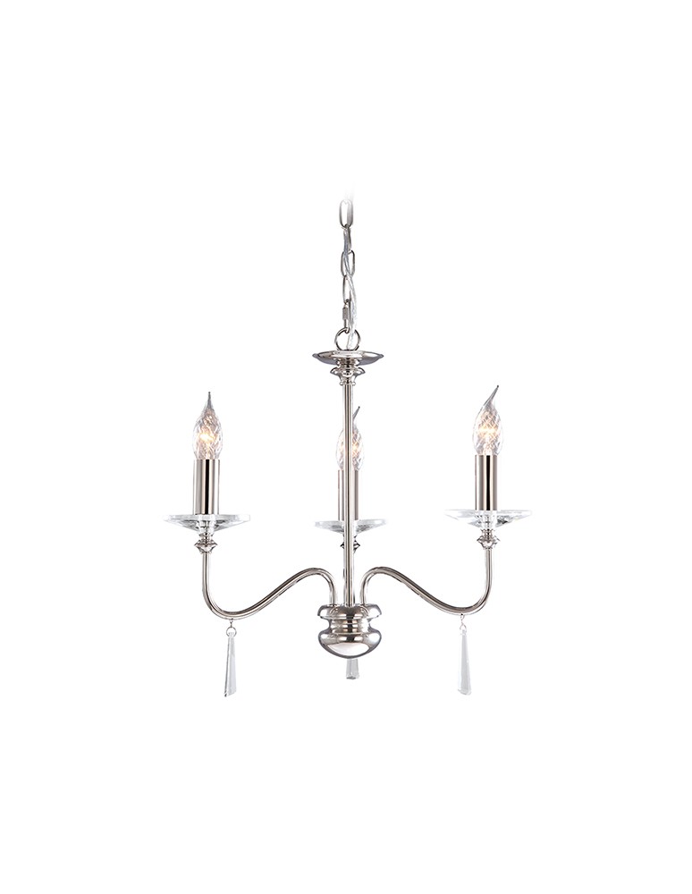 Chandelier chandeliers - Elstead FINSBURY PARK 3x60W E14 FP3 POL NICKEL Pendant. - product kolory-swiatla.pl 1