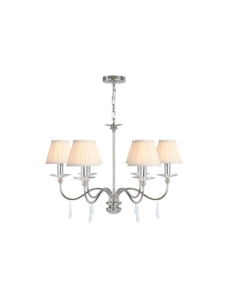 Retro chandeliers - Elstead FINSBURY PARK 6x60W E14 FP6 POL NICKEL Pendant. - product kolory-swiatla.pl 1