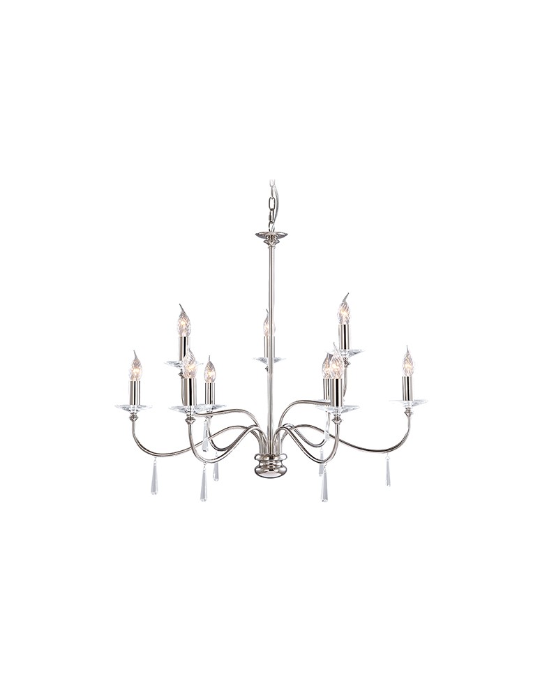 Chandelier chandeliers - Elstead FINSBURY PARK 9x60W E14 FP9 POL NICKEL Pendant. - product kolory-swiatla.pl 1