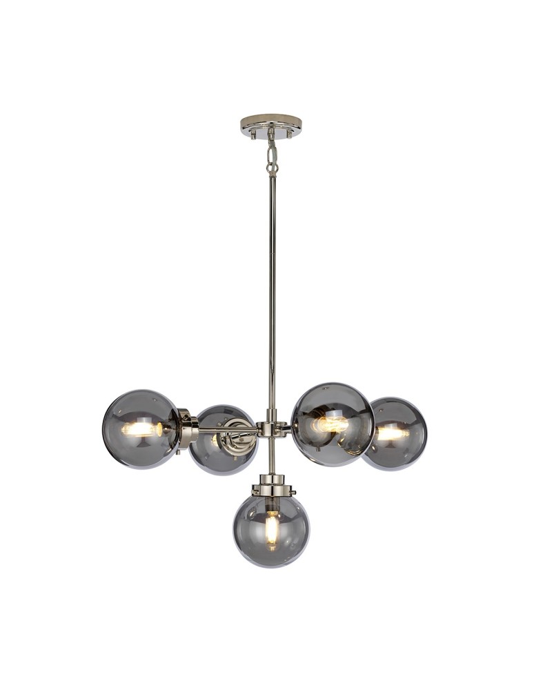 Modern chandeliers - Elstead KULA Chandelier E14 5x8W Nickel KULA5 - product kolory-swiatla.pl 1