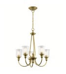 Retro chandeliers - Elstead WAVERLY Chandelier E27 5x60W Brass KL-WAVERLY5-NBR - product 1