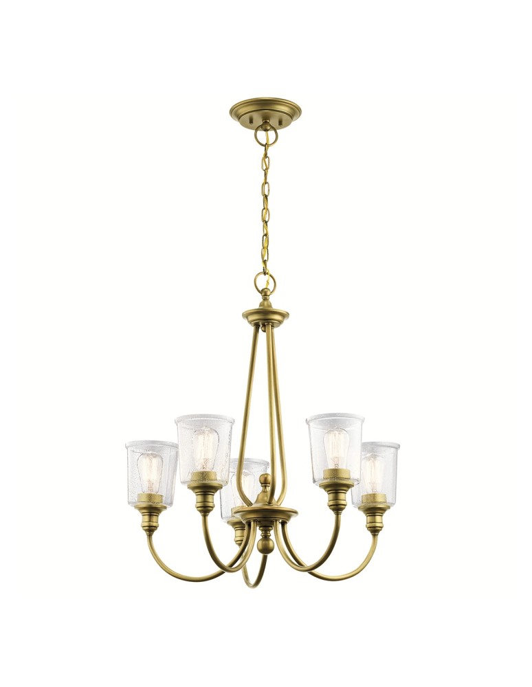 Retro chandeliers - Elstead WAVERLY Chandelier E27 5x60W Brass KL-WAVERLY5-NBR - product kolory-swiatla.pl 1