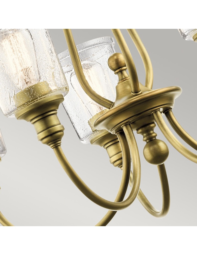 Retro chandeliers - Elstead WAVERLY Chandelier E27 5x60W Brass KL-WAVERLY5-NBR - product kolory-swiatla.pl 2