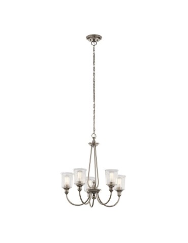 Elstead WAVERLY E27 5x60W Zinc Chandelier KL-WAVERLY5-CLP
