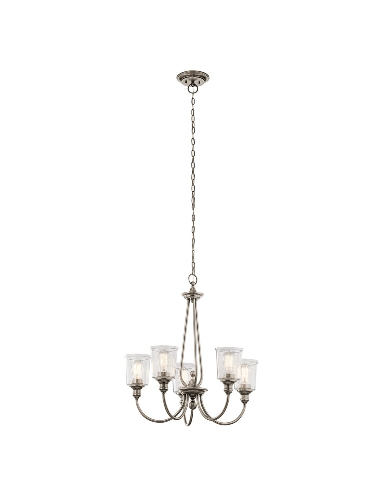Retro chandeliers - Elstead WAVERLY E27 5x60W Zinc Chandelier KL-WAVERLY5-CLP - product kolory-swiatla.pl 1