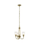 Retro chandeliers - Elstead WAVERLY Chandelier E27 3x60W Brass KL-WAVERLY3-NBR - product 1