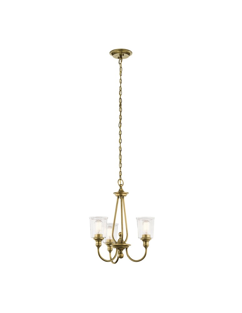 Retro chandeliers - Elstead WAVERLY Chandelier E27 3x60W Brass KL-WAVERLY3-NBR - product kolory-swiatla.pl 1