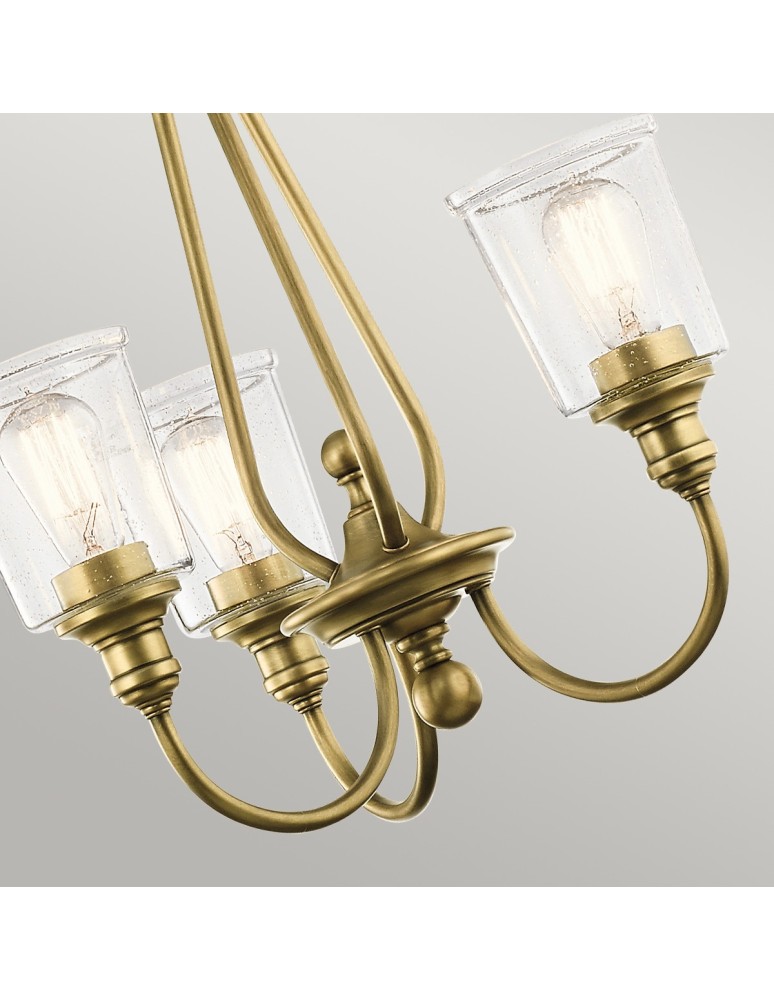 Retro chandeliers - Elstead WAVERLY Chandelier E27 3x60W Brass KL-WAVERLY3-NBR - product kolory-swiatla.pl 3