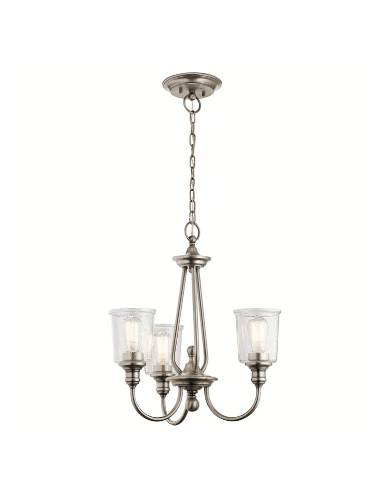 Retro chandeliers - Elstead WAVERLY E27 3x60W Zinc Chandelier KL-WAVERLY3-CLP - product kolory-swiatla.pl 1