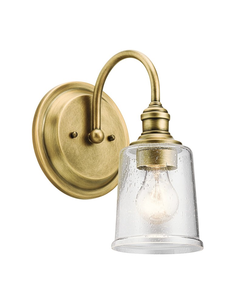 Wall lamps - Elstead WAVERLY Wall lamp E27 1x60W Brass KL-WAVERLY1-NBR - product kolory-swiatla.pl 1