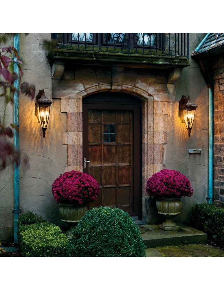 Outdoor wall lamps - Elstead VENETIAN RAIN Wall lamp E14 2x60W IP44 Brushed Bronze KL-VENETIAN2-M - product kolory-swiatla.pl 2