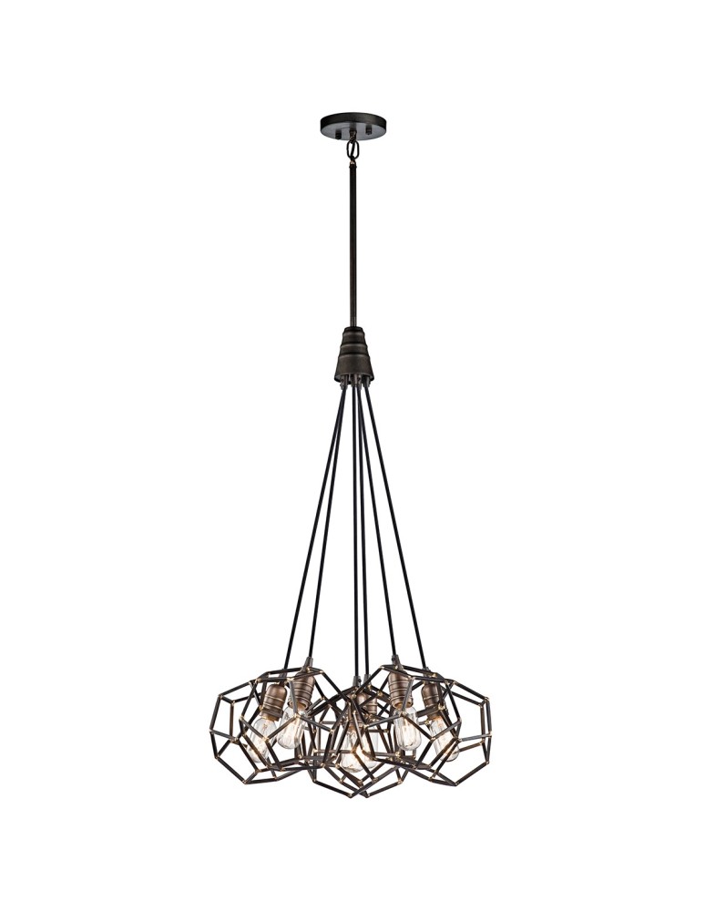 Chandeliers - Elstead ROCKLYN E27 6x100W Steel Chandelier KL-ROCKLYN6-RS - product kolory-swiatla.pl 1
