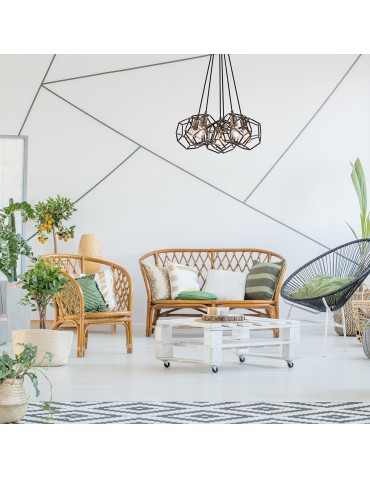 Elstead ROCKLYN Żyrandol E27 6x100W Stalowy KL-ROCKLYN6-RS - produkt 2