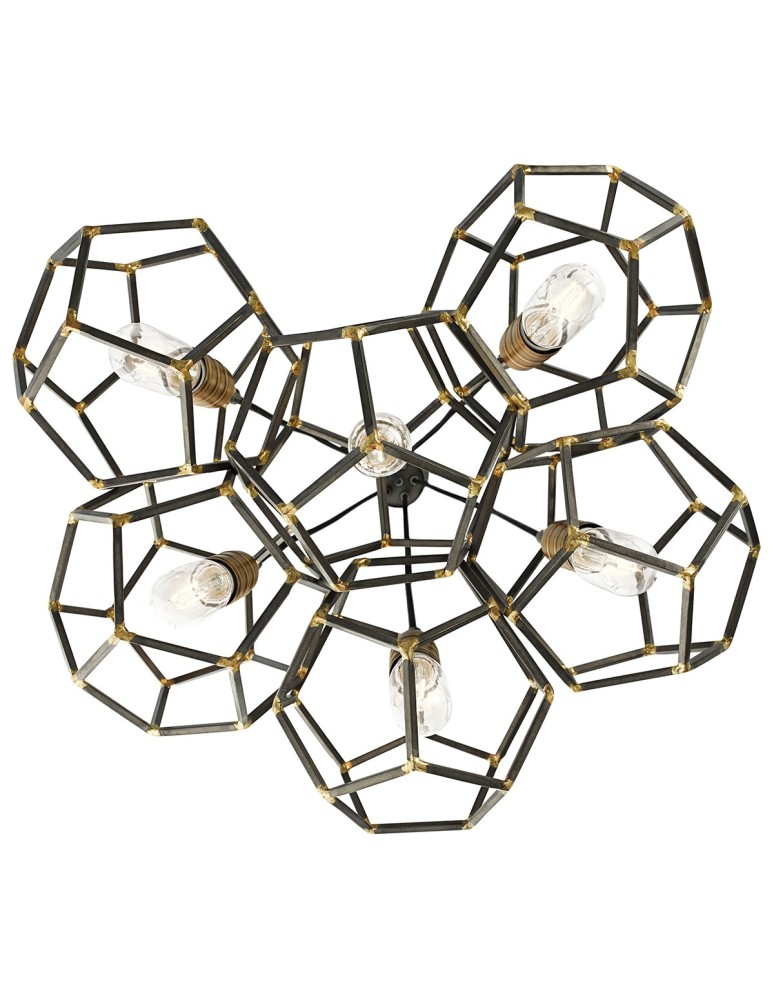 Chandeliers - Elstead ROCKLYN E27 6x100W Steel Chandelier KL-ROCKLYN6-RS - product kolory-swiatla.pl 3