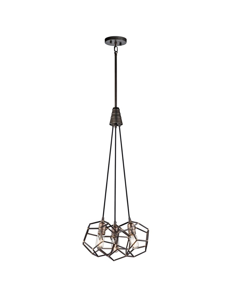 Chandeliers - Elstead ROCKLYN Chandelier E27 3x100W Steel KL-ROCKLYN3-RS - product kolory-swiatla.pl 1