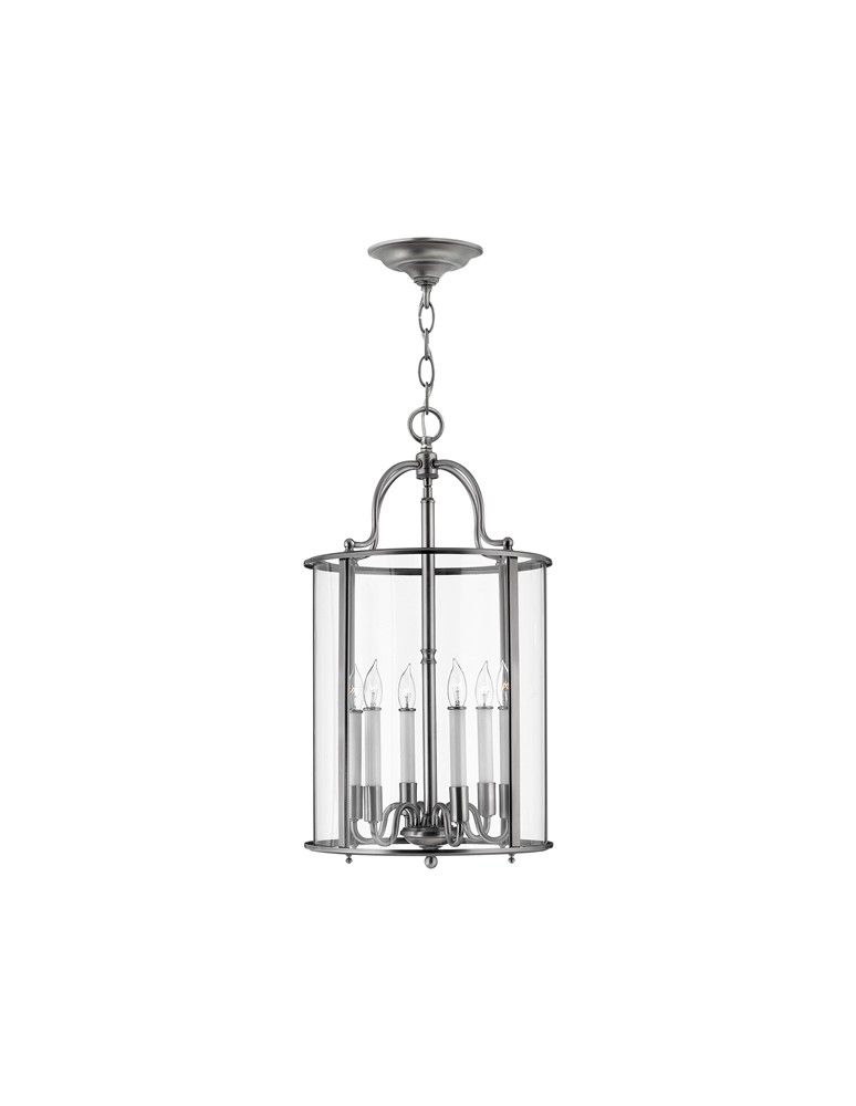 Hampton style chandeliers - Hinkley GENTRY 6x60W E14 HK/GENTRY/P/L PW Pendant. - product kolory-swiatla.pl 1