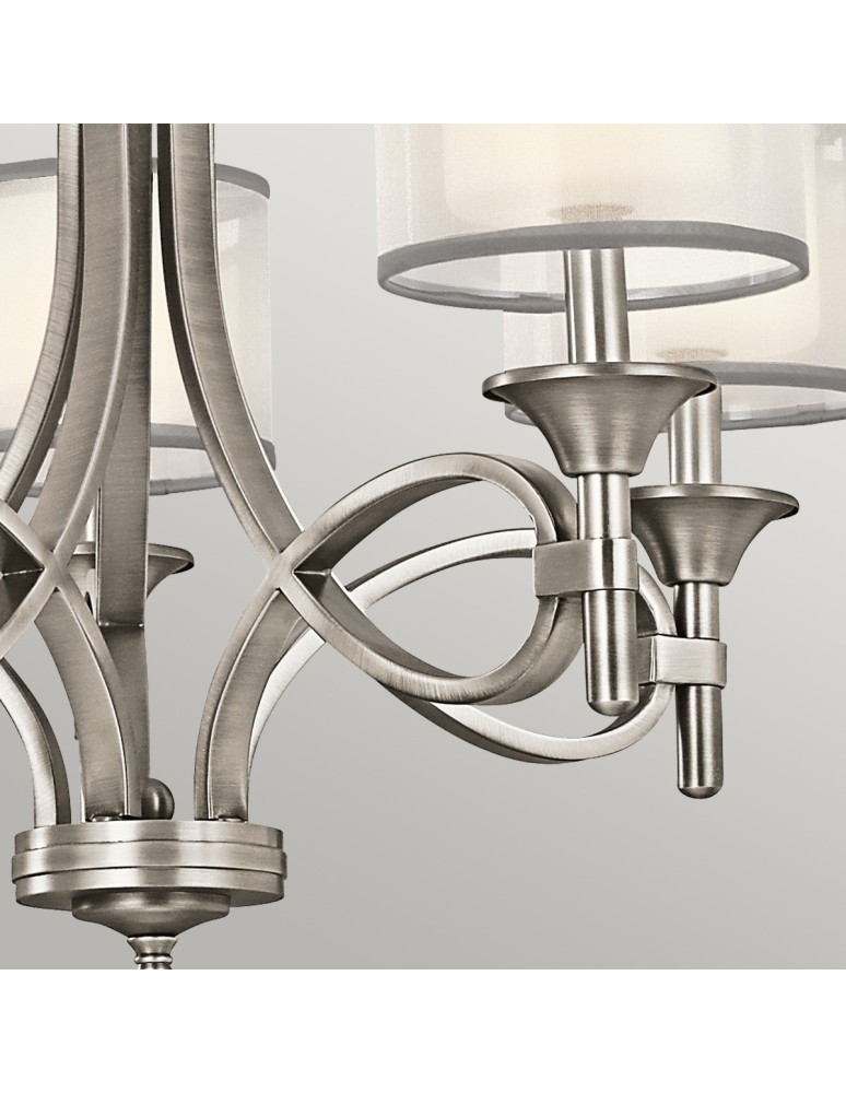 Chandelier with lampshade - Elstead LACEY E14 5x60W Zinc Chandelier KL-LACEY5-AP - product kolory-swiatla.pl 4