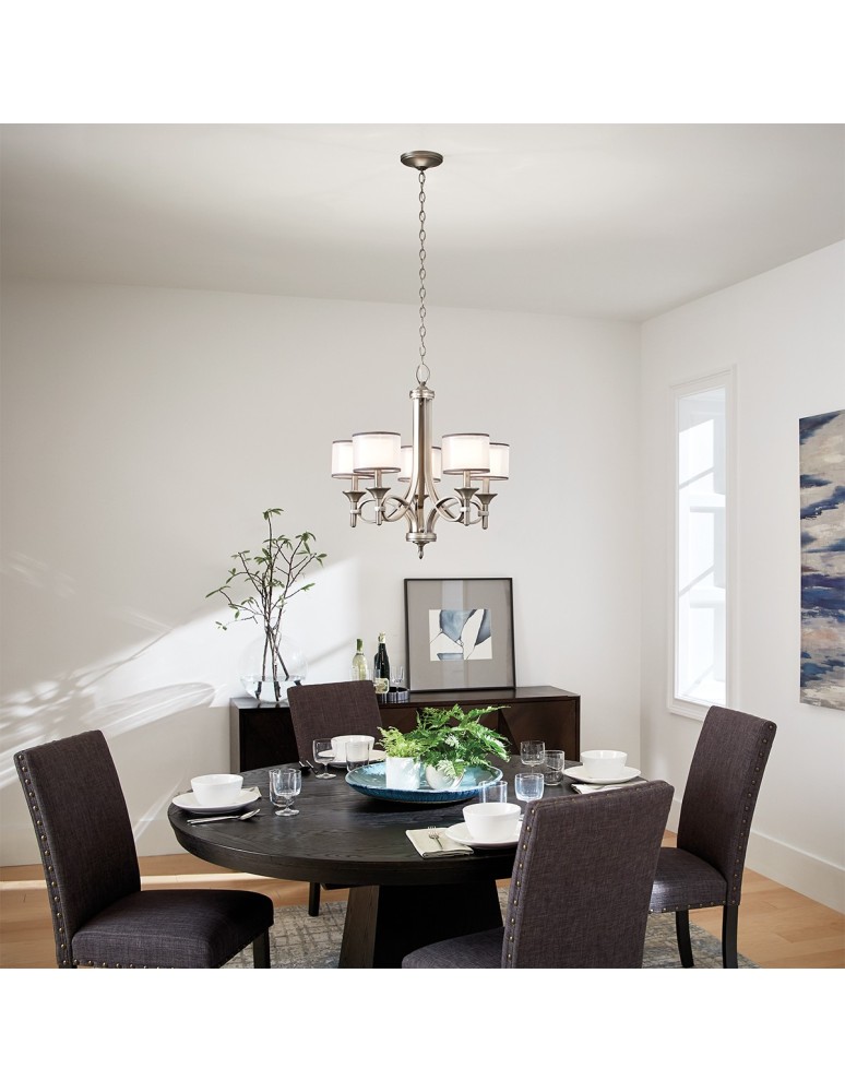 Chandelier with lampshade - Elstead LACEY E14 5x60W Zinc Chandelier KL-LACEY5-AP - product kolory-swiatla.pl 5