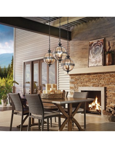 Elstead HALLERON Outdoor Standing E14 3x60W IP44 Antique Bronze KL-HALLERON-3M - product 2