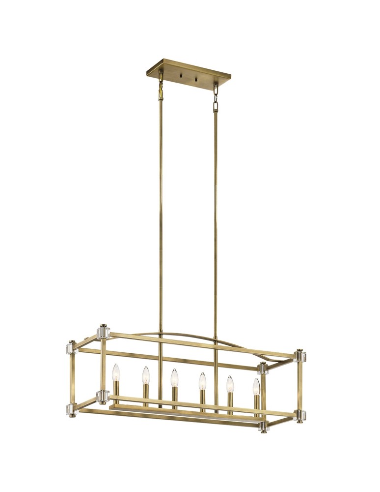 Geometric chandeliers - Elstead CAYDEN Chandelier E14 6x60W Brass KL-CAYDEN-ISLE - product kolory-swiatla.pl 1