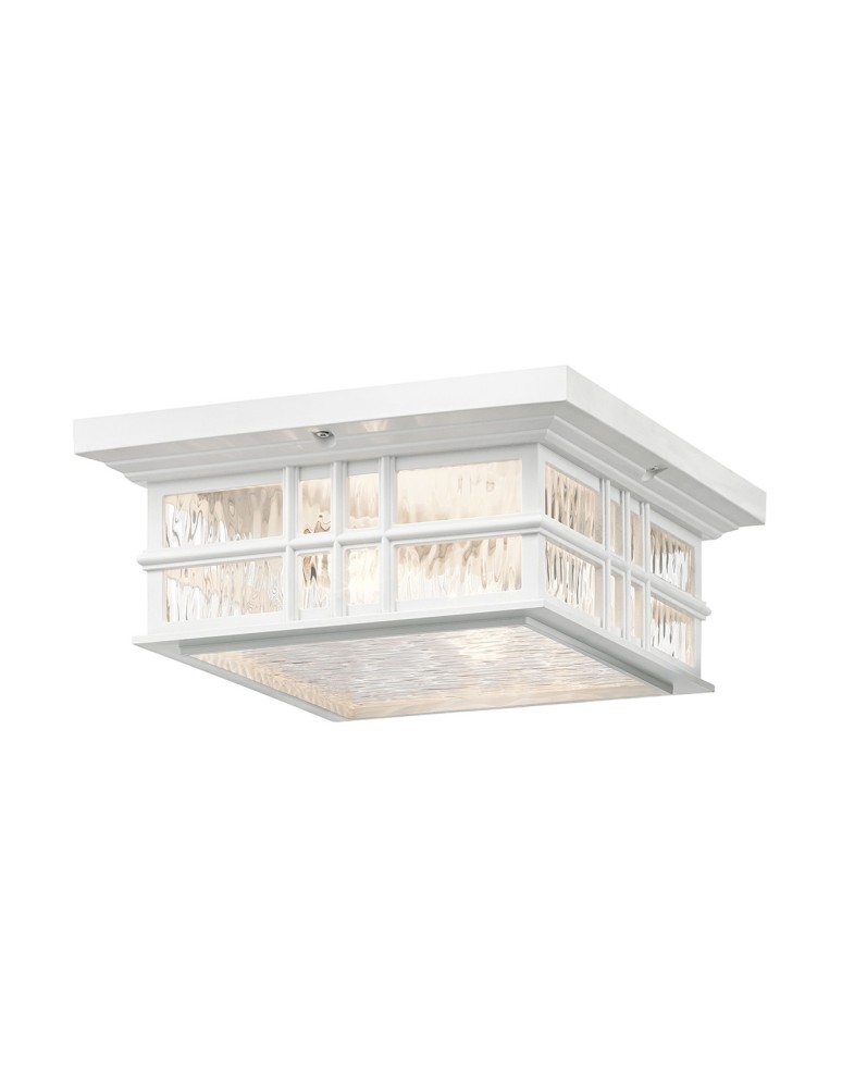 Outdoor ceiling lamps - Elstead BEACON SQUARE Plafond E27 2x60W IP44 White KL-BEACON-SQUARE-F-WHT - product kolory-swiatla.pl 1