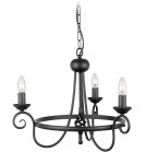 Rustic chandeliers - Elstead Lighting Interior Hanging HARLECH 3x60W E14 HR3A BLACK. - product 1