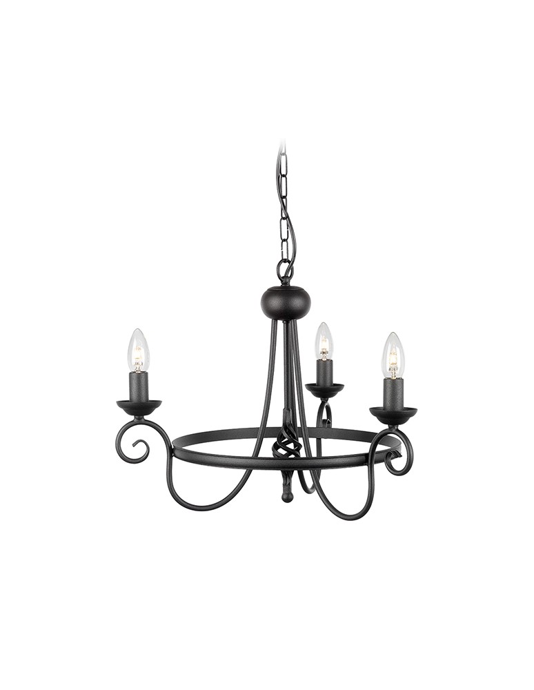 Rustic chandeliers - Elstead Lighting Interior Hanging HARLECH 3x60W E14 HR3A BLACK. - product kolory-swiatla.pl 1