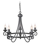 Rustic chandeliers - Elstead Lighting Interior Hanging HARLECH 5x60W E14 HR5 BLACK. - product 1