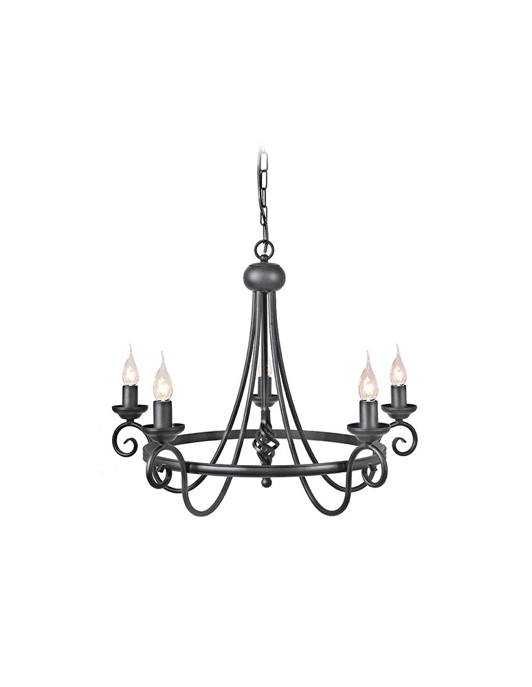 Rustic chandeliers - Elstead Lighting Interior Hanging HARLECH 5x60W E14 HR5 BLACK. - product kolory-swiatla.pl 1