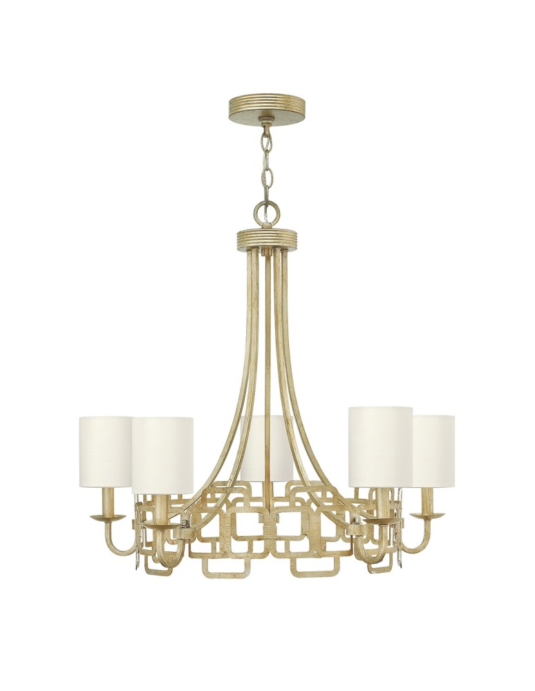 Chandelier with lampshade - Elstead SABINA Chandelier E14 5x40W Silver HK-SABINA5 - product kolory-swiatla.pl 1