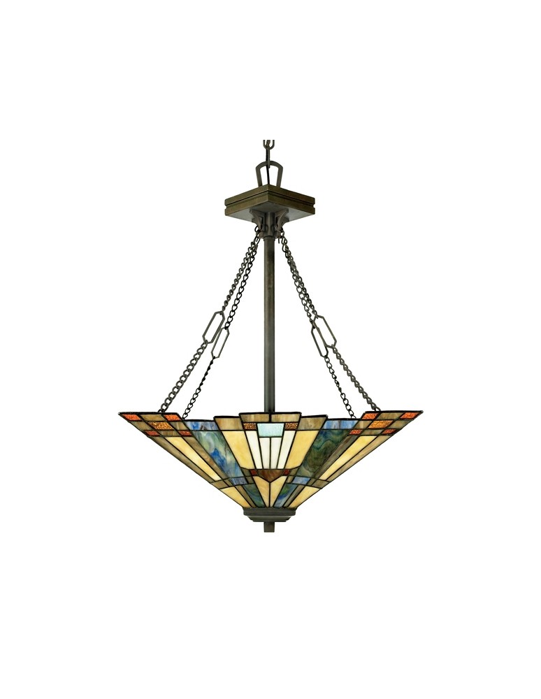 Chandeliers - Quoizel INGLENOOK 3x100W E27 QZ/INGLENOOK/P/B Pendant - product kolory-swiatla.pl 1