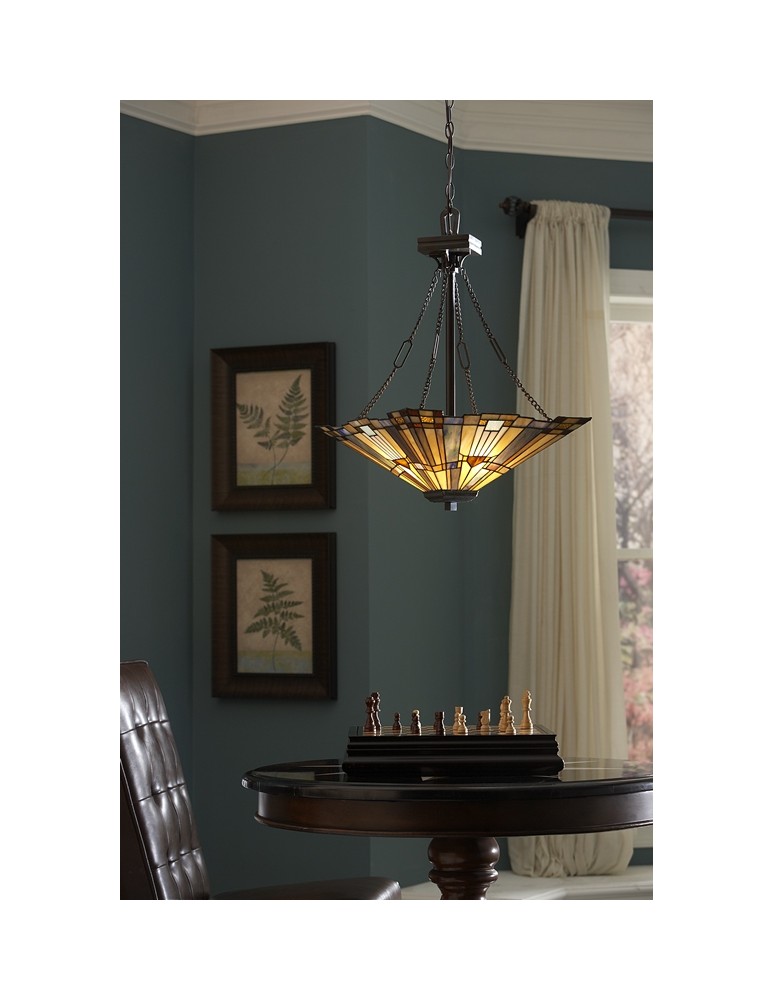 Chandeliers - Quoizel INGLENOOK 3x100W E27 QZ/INGLENOOK/P/B Pendant - product kolory-swiatla.pl 2