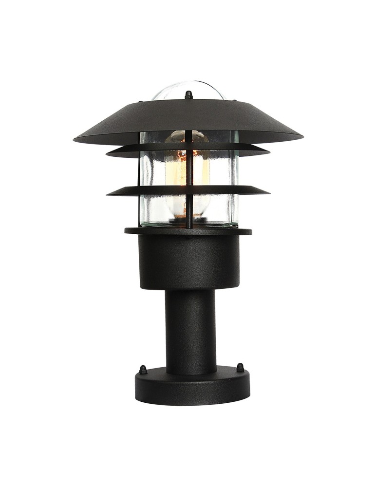 Standing garden lamps - Elstead HELSINGOR Outdoor Standing E27 1x60W IP44 Black HELSINGOR-PED-BK. - product kolory-swiatla.pl 1