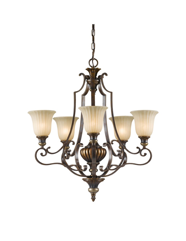Chandeliers - Feiss KELHAM HALL 5x100W E27 FE/KELHALL5 UPLT Pendant. - product kolory-swiatla.pl 1