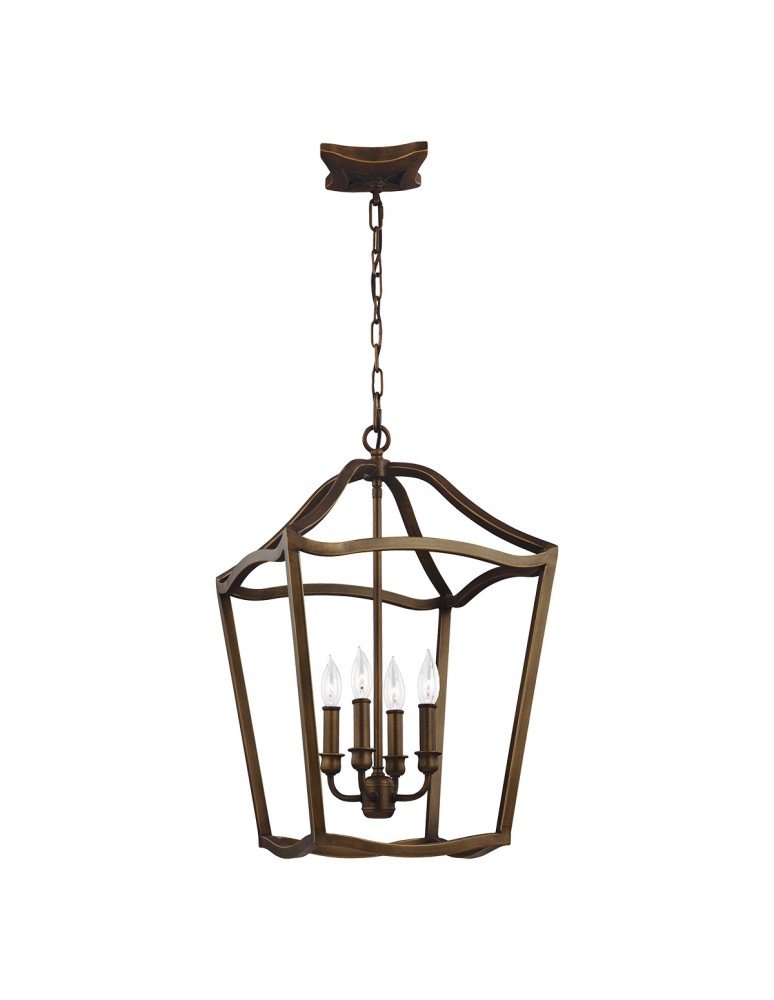 Geometric chandeliers - Elstead YARMOUTH Pendant E14 4x60W Brass FE-YARMOUTH-4P - product kolory-swiatla.pl 1
