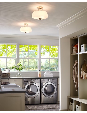 Elstead VINTNER Plafond E27 2x60W Nickel FE-VINTNER-F-M - product 2