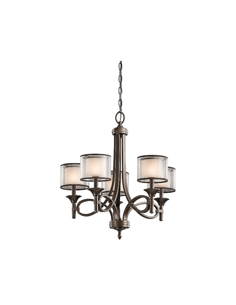 Retro chandeliers - Kichler LACEY 5x60W E14 KL/LACEY5 MB Pendant. - product kolory-swiatla.pl 1
