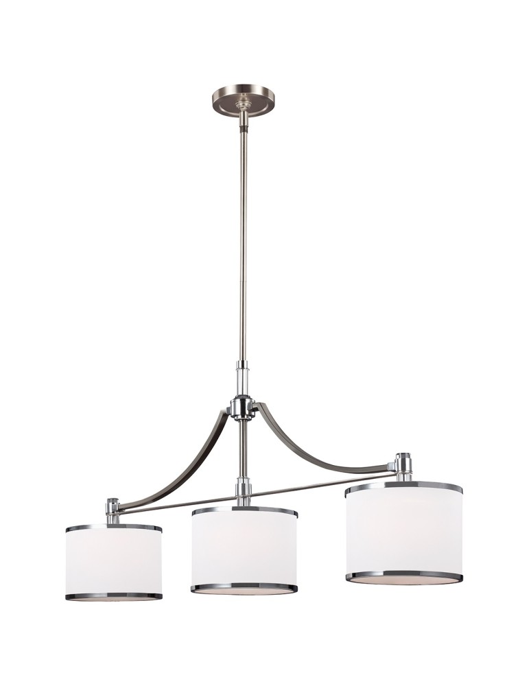 Chandelier with lampshade - Elstead PROSPECT PARK Chandelier E27 3x60W Nickel/Chrome FE-PROSPECT-PARK-3P - product kolory-swiatla.pl 1