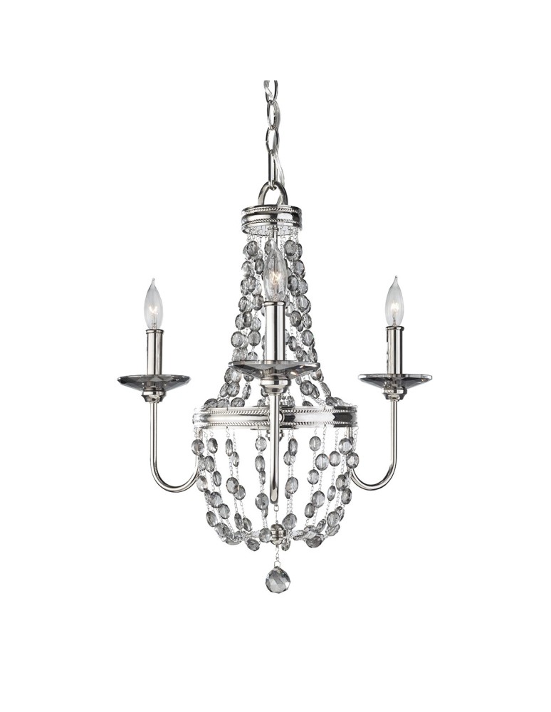 Chandeliers - Elstead MALIA Chandelier E14 3x60W Nickel FE-MALIA3 - product kolory-swiatla.pl 1