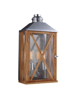 Elstead LUMIERE Kinkiet E27 2x100W IP44 Brązowy FE-LUMIERE-M-OAK