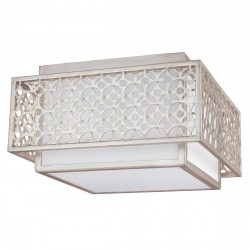 Elstead KENNEY Plafon E27 2x60W Srebrny FE-KENNEY-F