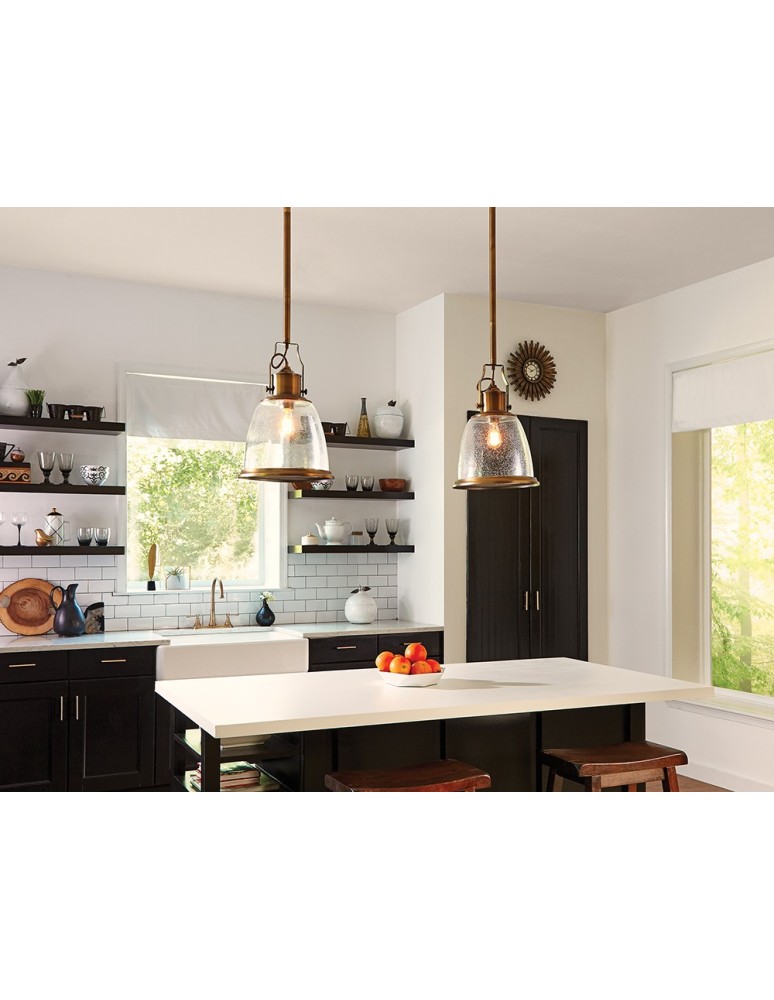 Pendant lamps - Elstead HOBSON Pendant E27 1x75W Antique Brass FE-HOBSON-P-M-AB - product kolory-swiatla.pl 2