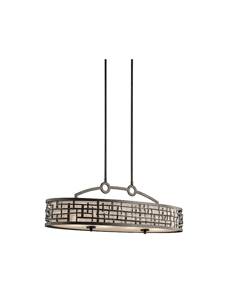 Pendant lamps with lampshade - Elstead Lighting Kichler LOOM OVAL ISLAND Pendant 4x100W E27 KL/LOOM/ISLE. - product kolory-swiatla.pl 1