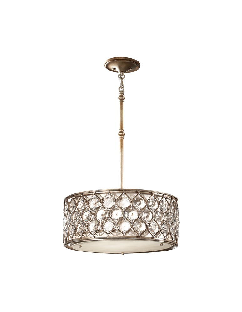 Pendant lamps with lampshade - Elstead Lighting Feiss Pendant LUCIA 3x100W E27 FE/LUCIA/B - product kolory-swiatla.pl 1