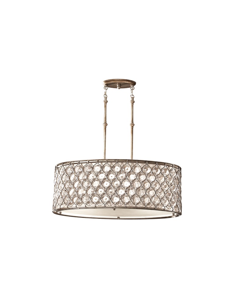 Pendant lamps with lampshade - Elstead Lighting Feiss Pendant LUCIA OVAL 3x100W E27 FE/LUCIA/P/A - product kolory-swiatla.pl 1