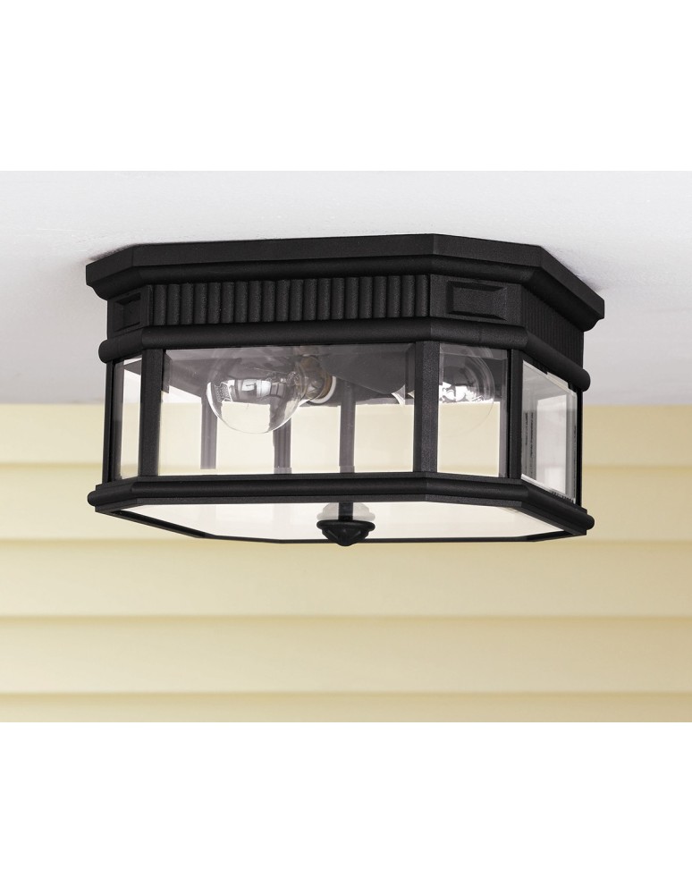 Outdoor ceiling lamps - Elstead COTSWOLD LANE Plafond E27 2x60W IP44 Black FE-COTSLN-F-BK - product kolory-swiatla.pl 2