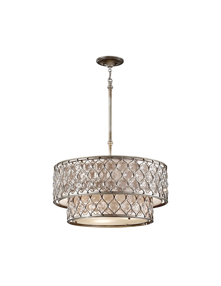 Pendant lamps with lampshade - Elstead Lighting Feiss Pendant LUCIA 6x60W E27 FE/LUCIA/P/E 2TR - product kolory-swiatla.pl 1