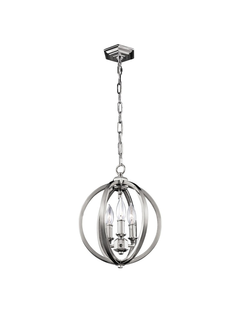 Hampton style pendant lamps - Elstead CORINNE Pendant E14 3x60W Nickel FE-CORINNE-3P-S - product kolory-swiatla.pl 1