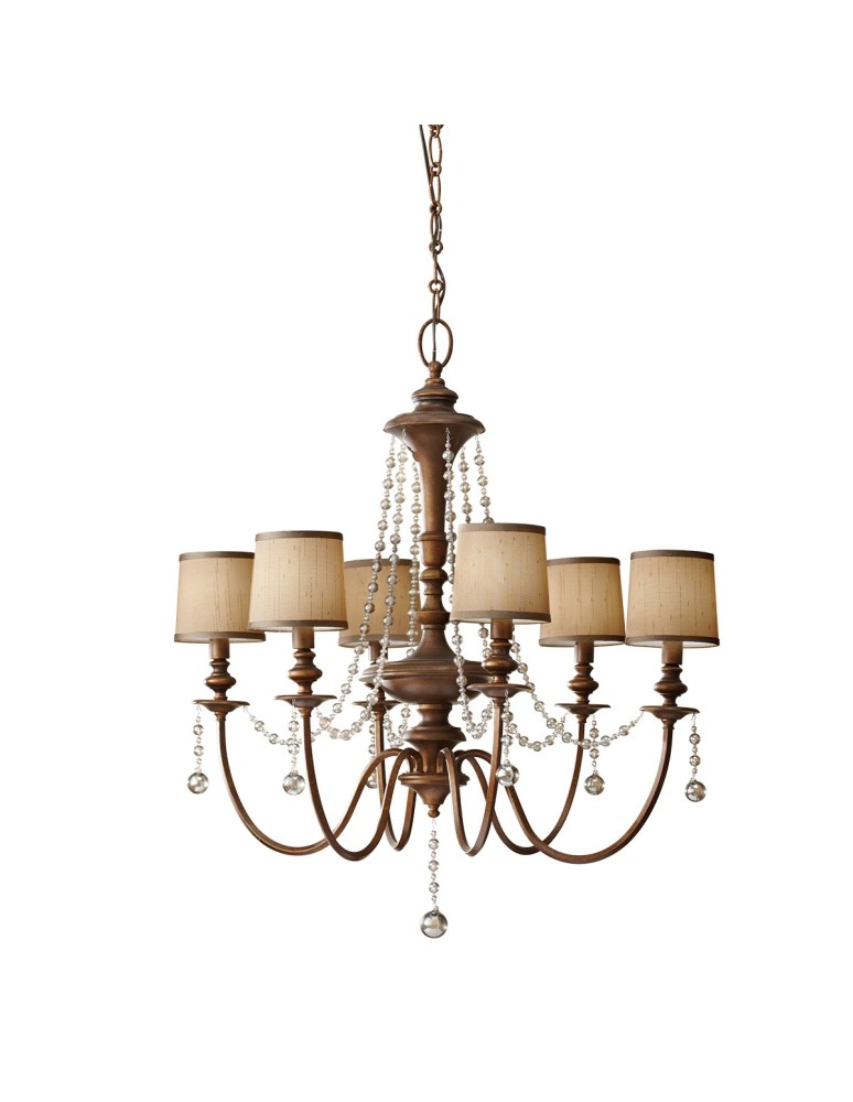 Chandeliers - Elstead CLARISSA Chandelier E14 6x60W Gold FE-CLARISSA6 - product kolory-swiatla.pl 1