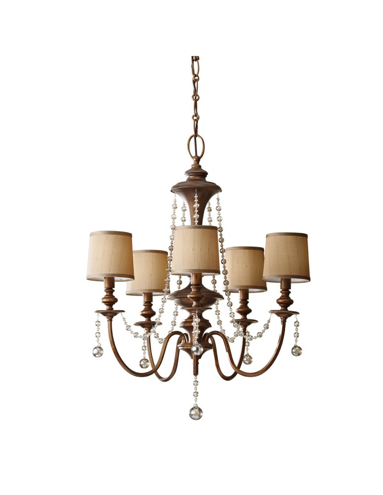 Chandeliers - Elstead CLARISSA Chandelier E14 5x60W Gold FE-CLARISSA5 - product kolory-swiatla.pl 1
